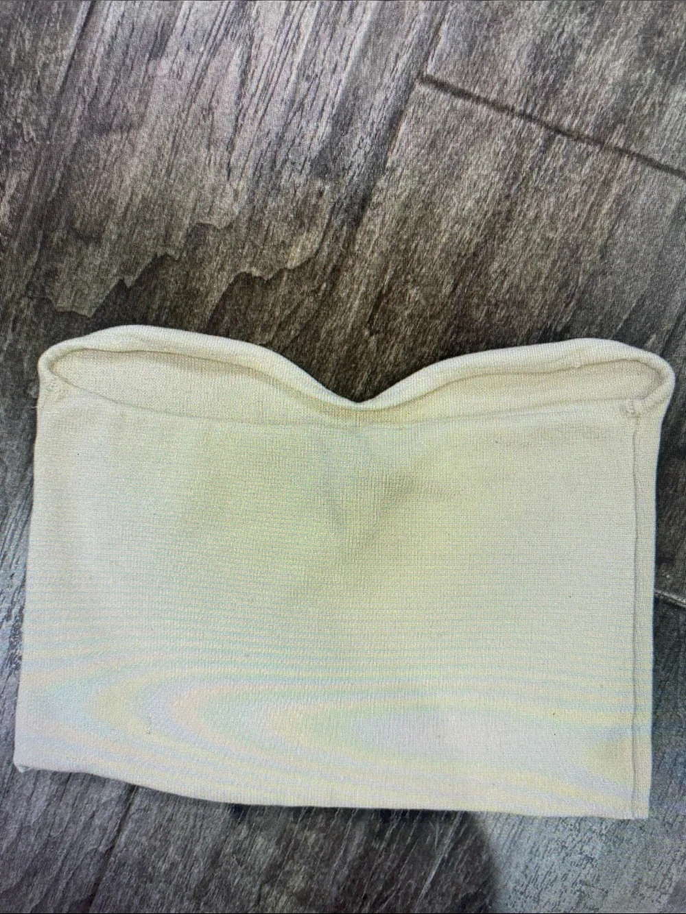 Zara Cream Strapless Sweetheart Crop Top